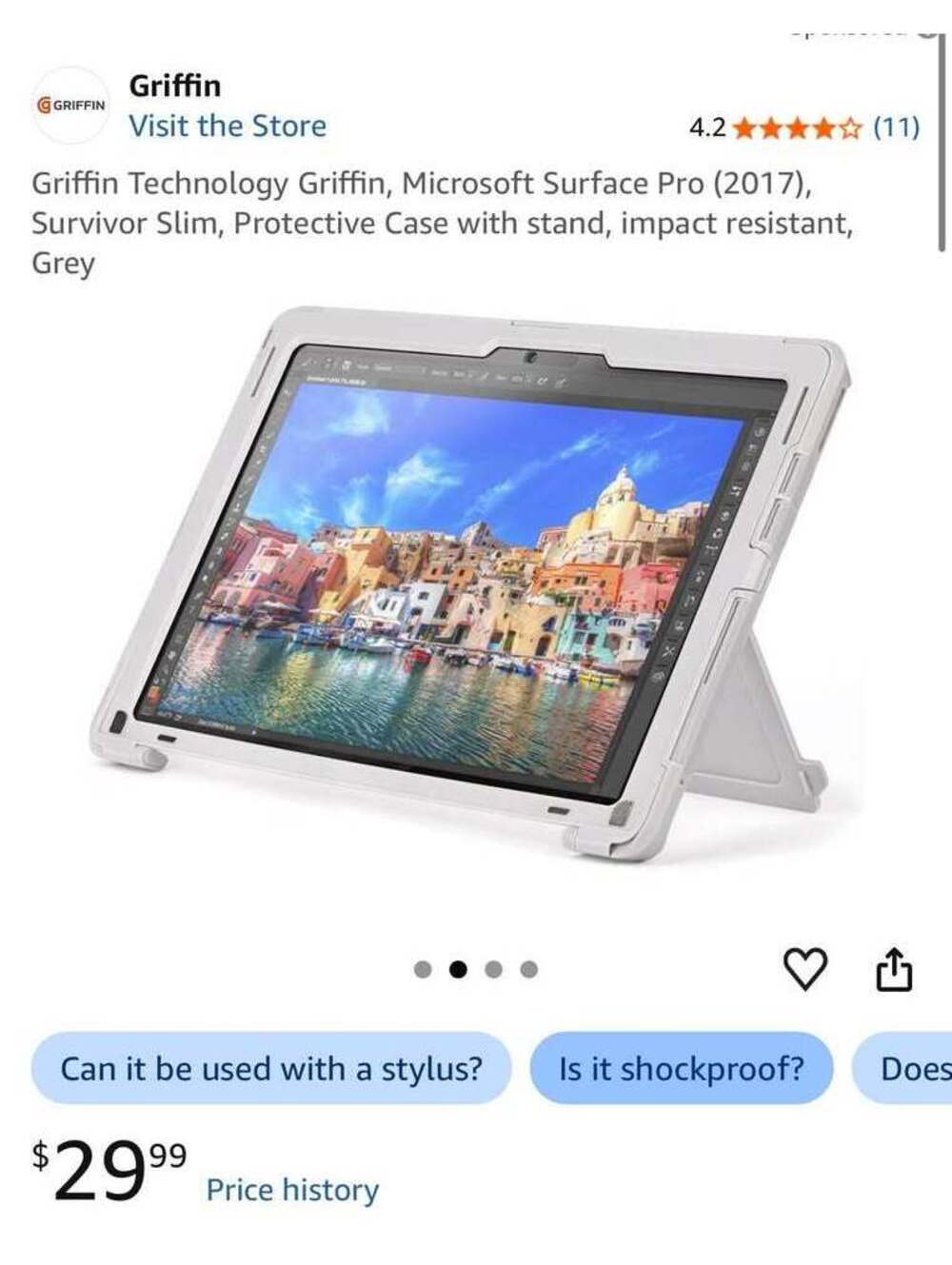Griffin Technology Microsoft Surface Pro (2017), Survivor Slim, Protective Case